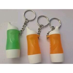 Tupperware Green White/Orange/white Sports Bottle Keychain New Favor Collectible